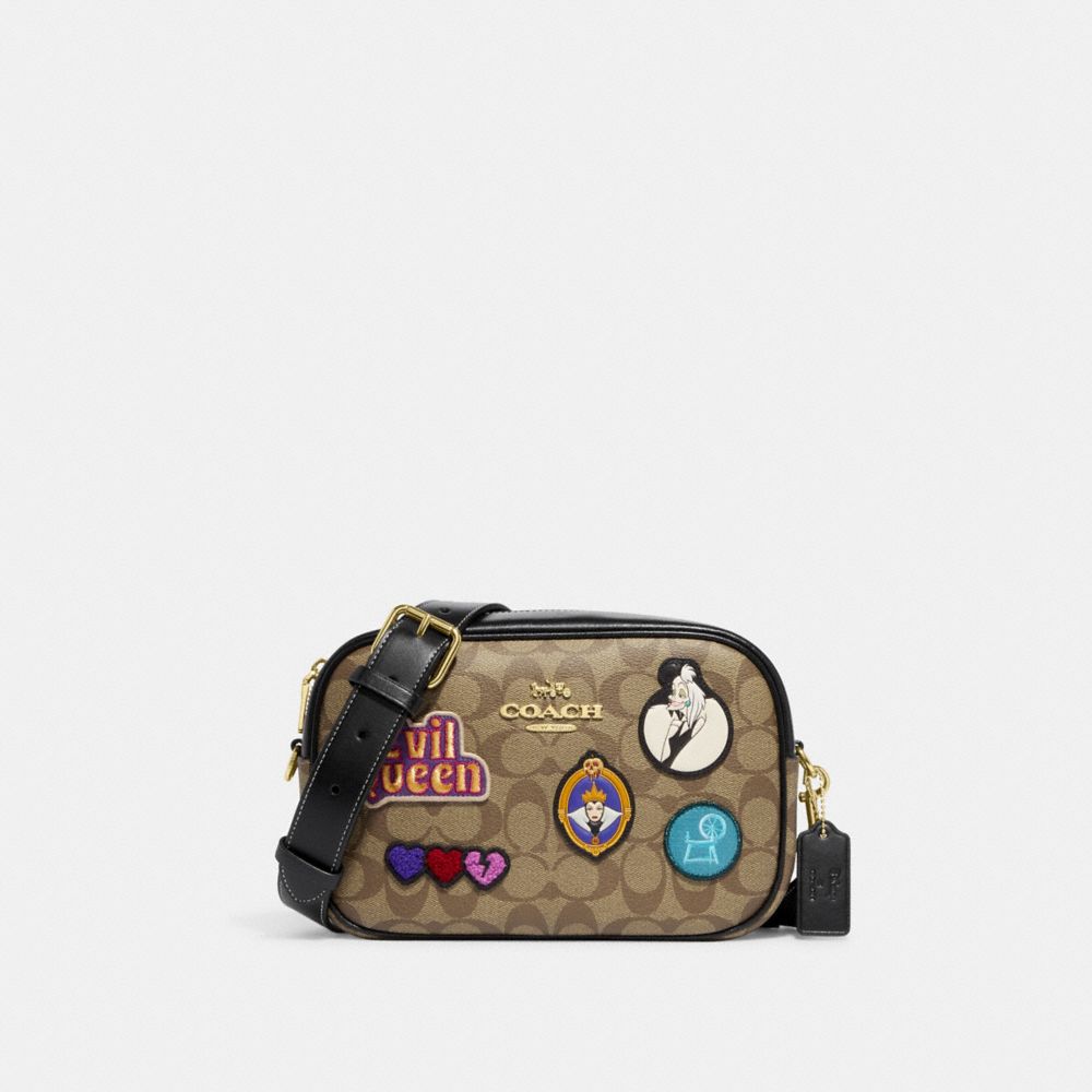 公式 コーチアウトレット Disney X Coach ジェイミー カメラ バッグ シグネチャー キャンバス パッチ クロスボディ 斜めがけ