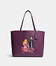 Disney X Coach City Tote With Signature Canvas Interior And Maleficent Motif