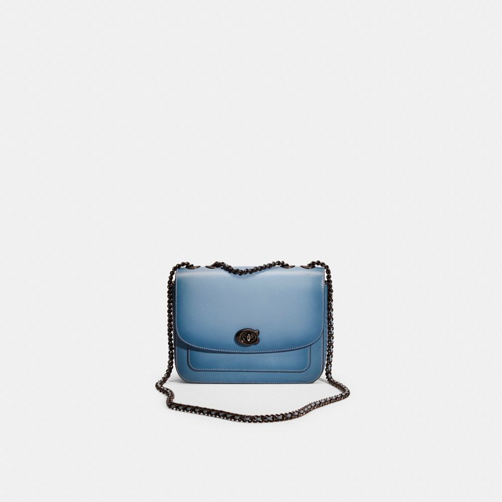 Coach Restored Madison Shoulder Bag In Pewter/azure