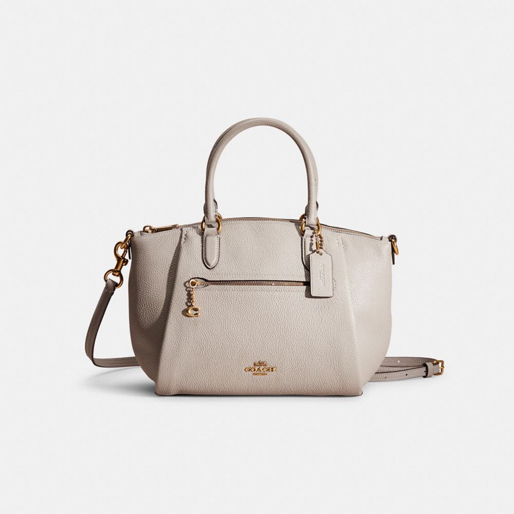 Coach Restored Elise Satchel In Brass/dove Grey