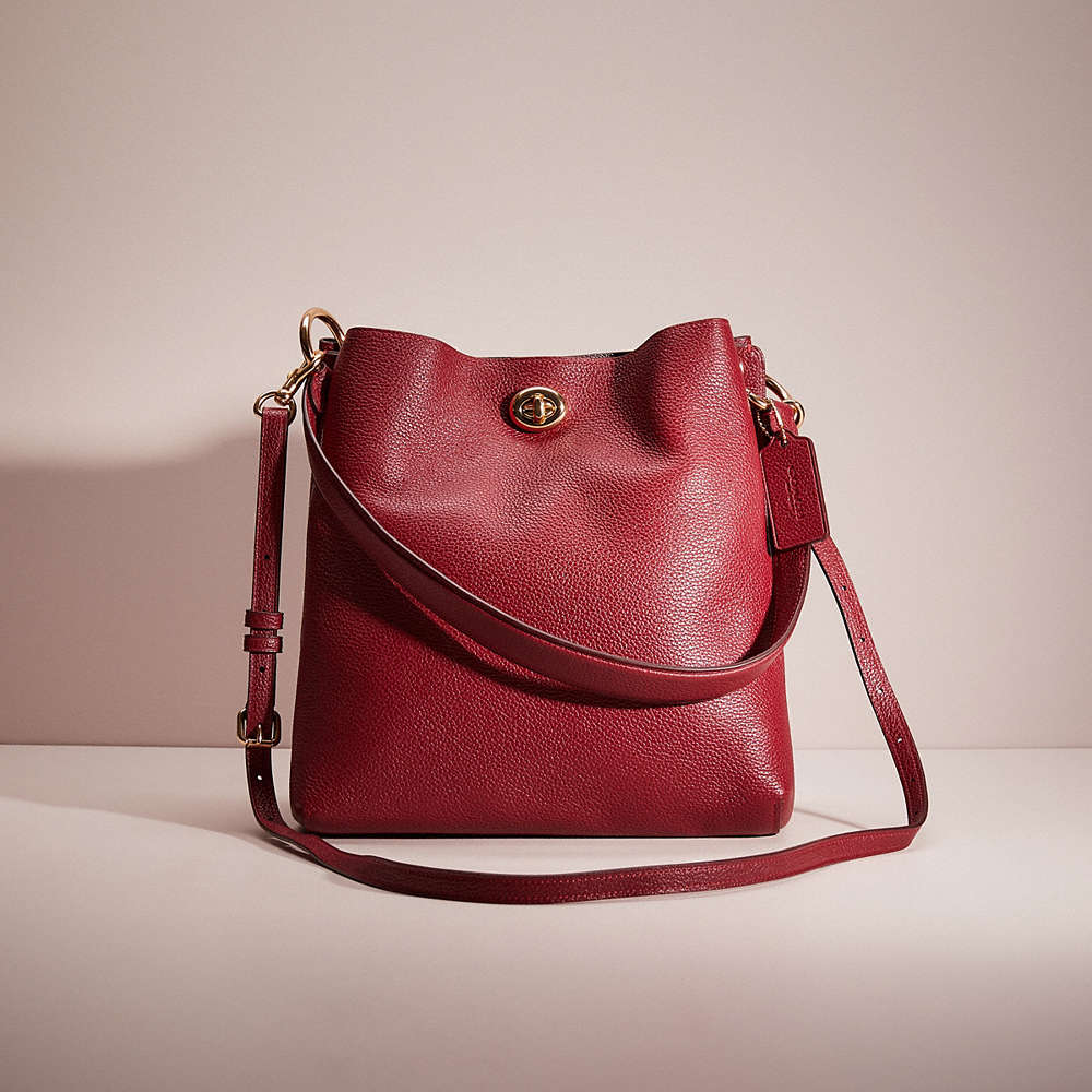 Coach Restored Charlie Bucket Bag In Gold/deep Red