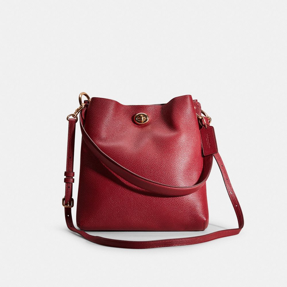 Coach Restored Charlie Bucket Bag In Gold/deep Red