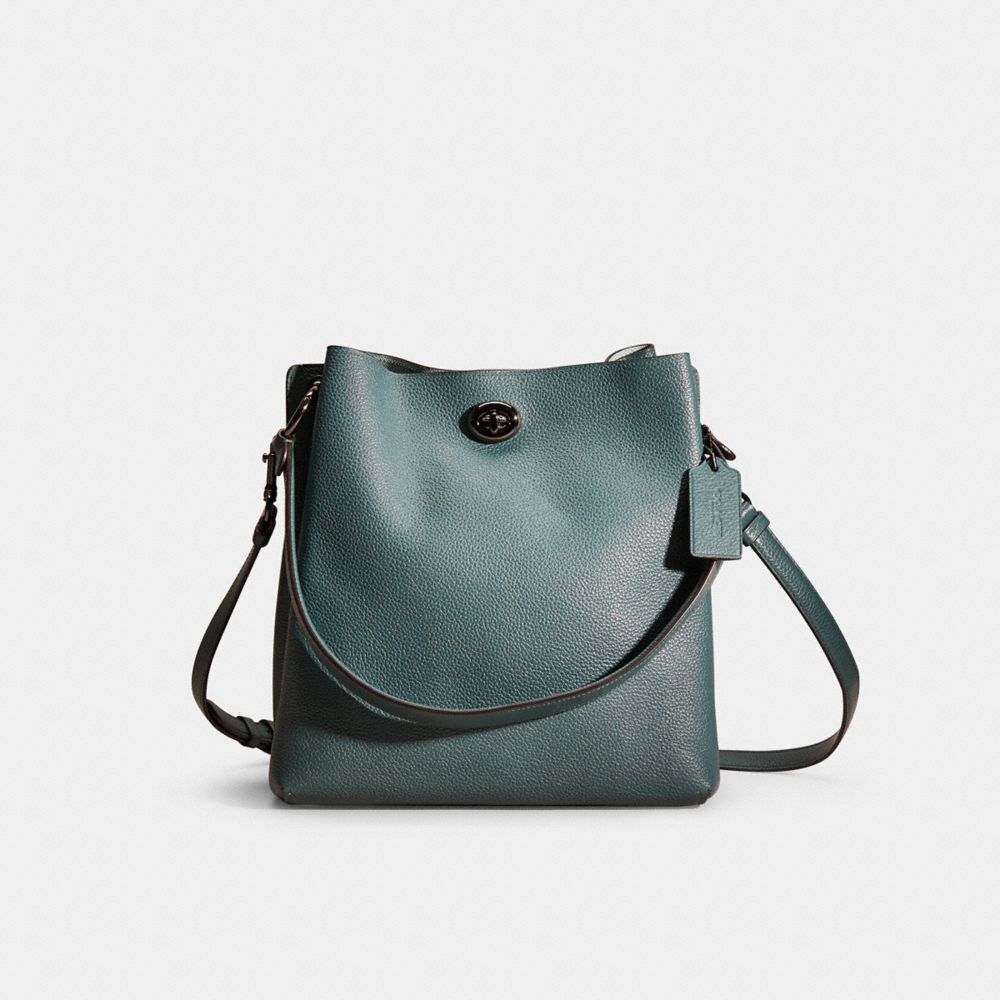 Coach Restored Charlie Bucket Bag In Gunmetal/dark Turquoise