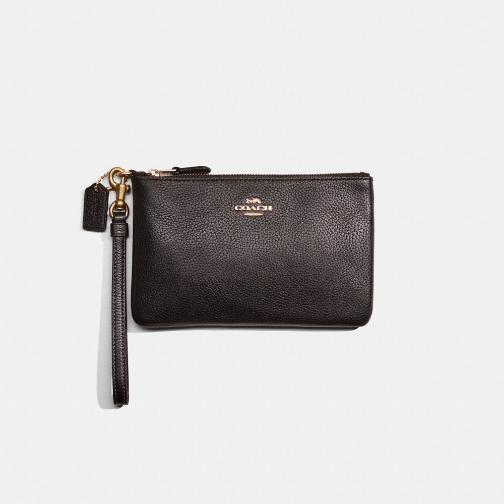 Coach Restored Small Wristlet In Light Gold/black