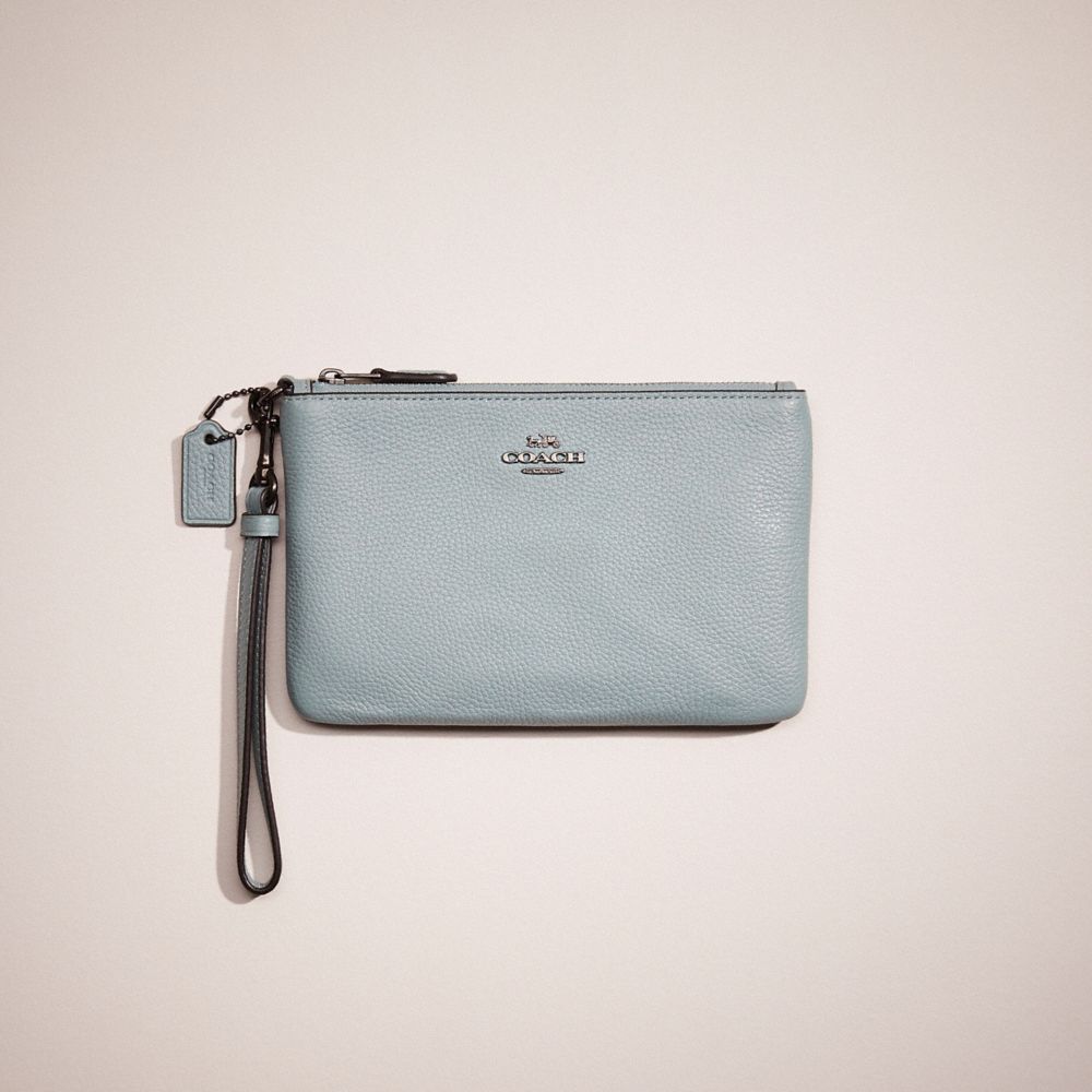 Coach Restored Small Wristlet In Sage/pewter