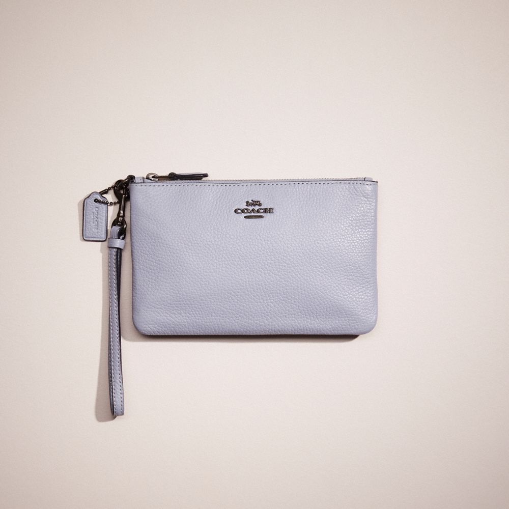 Coach Restored Small Wristlet In Pewter/twilight
