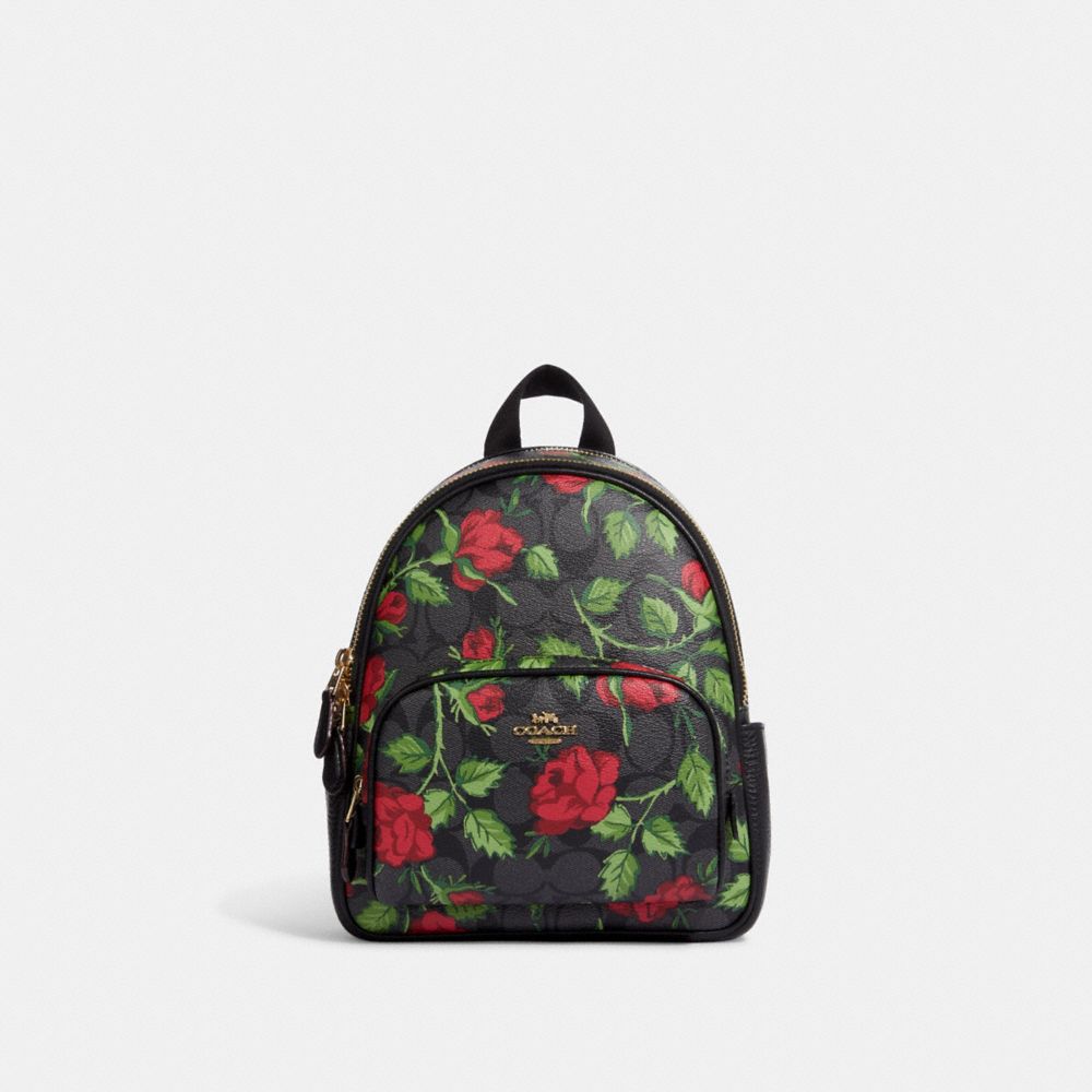 COACH® Mini Court Backpack In Signature Canvas With Fairytale Rose Print