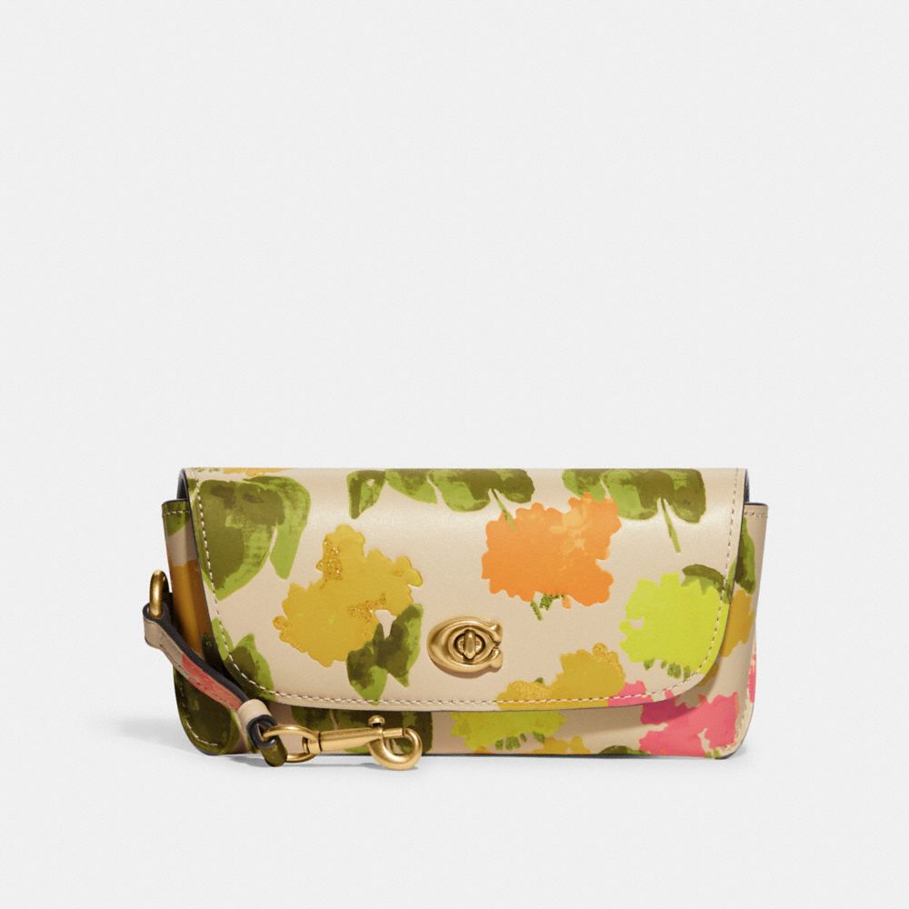 Sunglass Case Bag Charm With Floral Print