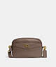COACH®,CAMERA BAG,Pebble Leather,Small,Brass/Dark Stone,Front View