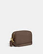 COACH®,CAMERA BAG,Pebble Leather,Small,Brass/Dark Stone,Angle View