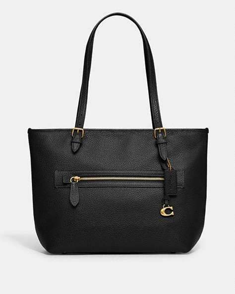COACH®,TAYLOR TOTE,Brass/Black,Front View