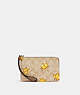 Corner Zip Wristlet In Signature Canvas With Tossed Chick Print