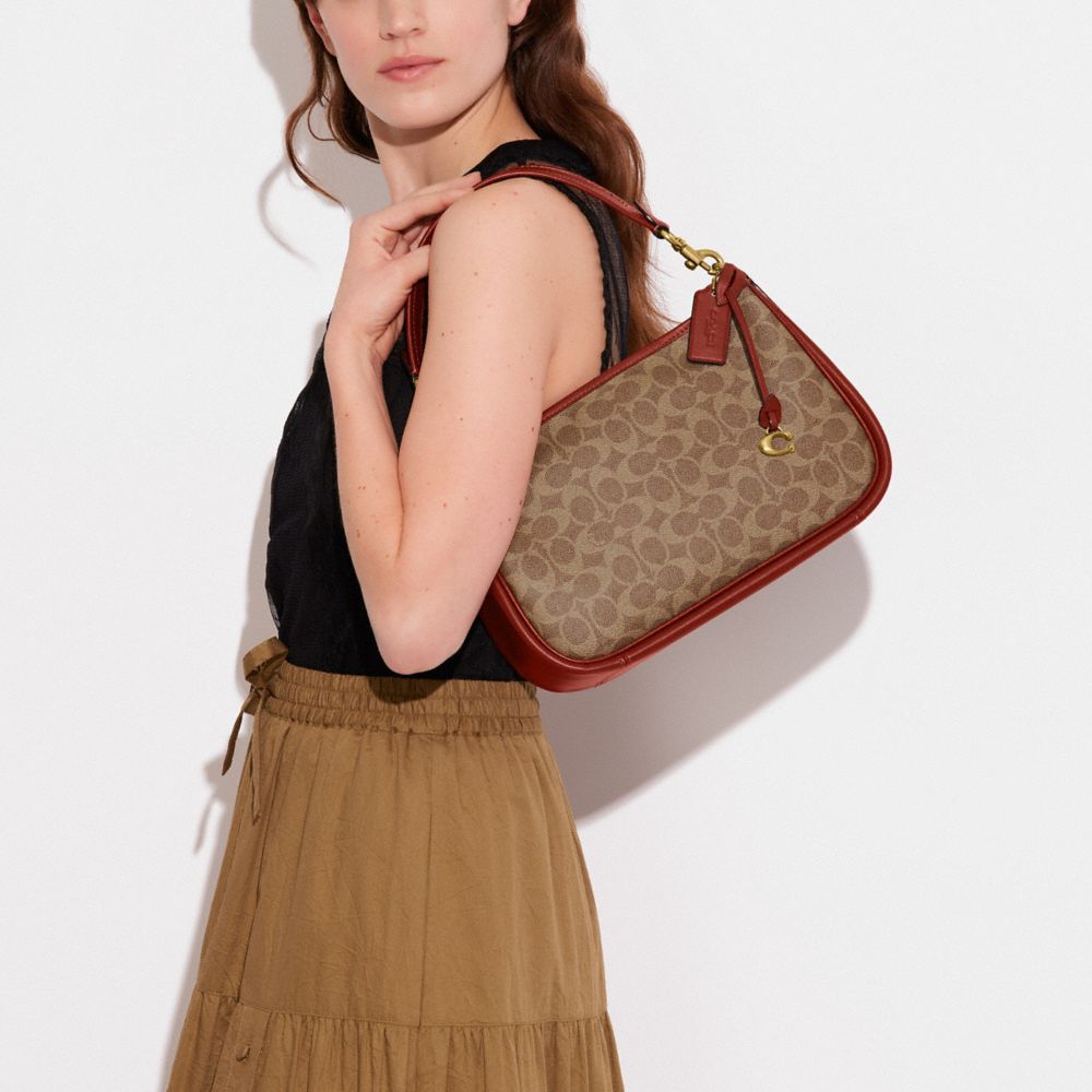 Shop Coach Cary Crossbody Bag In Signature Canvas In Beige