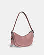COACH®,LUNA SHOULDER BAG,Pebble Leather,Small,Silver/Faded Purple,Angle View