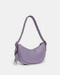 COACH®,LUNA SHOULDER BAG,Pebble Leather,Small,Silver/Light Violet,Angle View