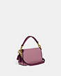 COACH®,TABBY 13 IN COLORBLOCK,Leather,Mini,Brass/Violet Orchid Multi,Angle View