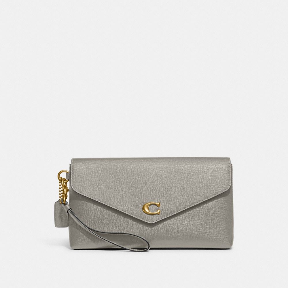 Coach Wyn Clutch In Brass/dove Grey