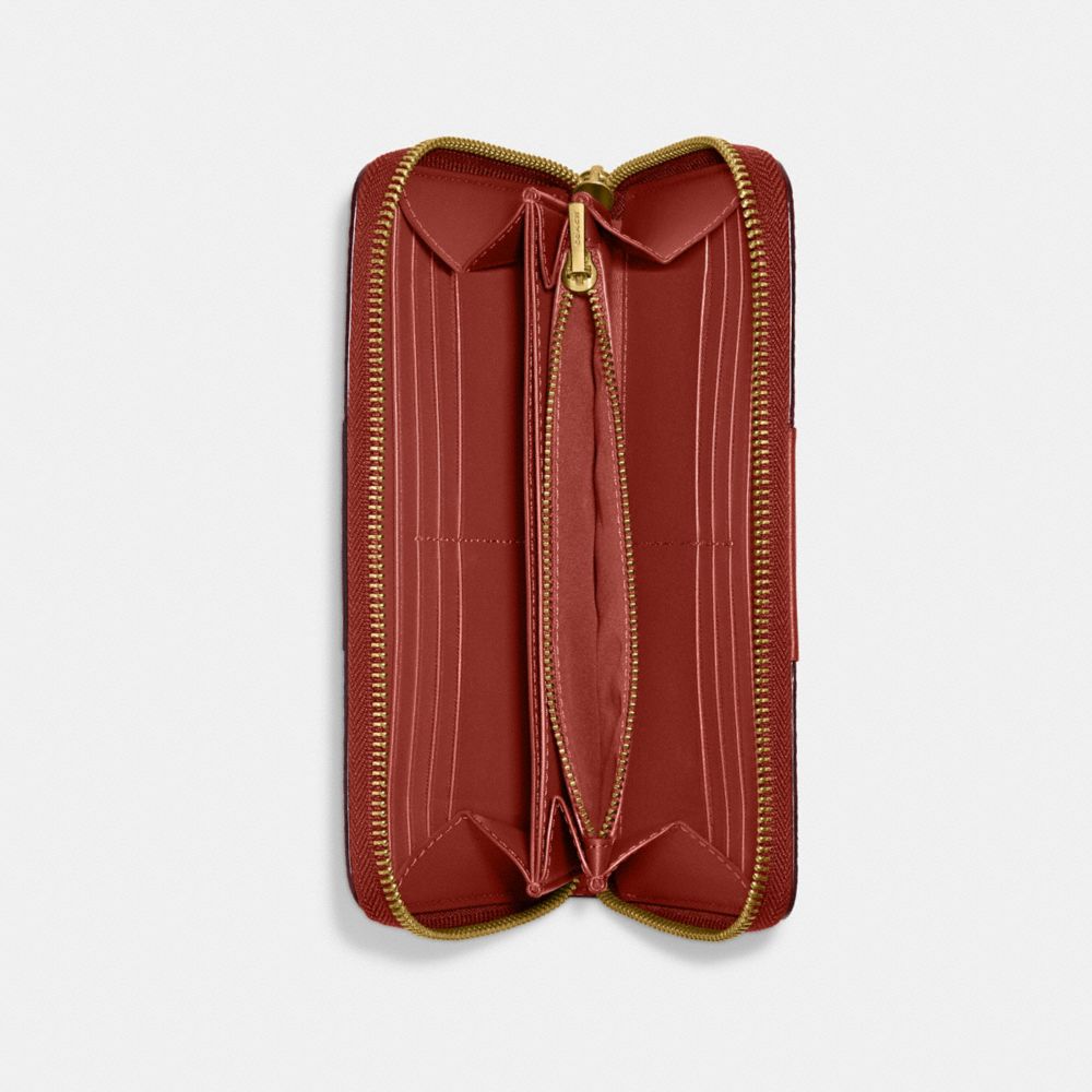 coach accordion zip wallet in colorblock signature canvas