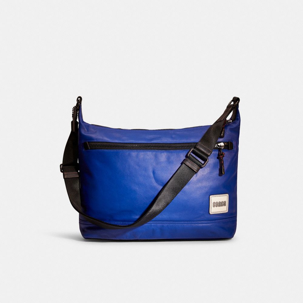 Coach Restored Pacer Messenger In Black Copper/sport Blue