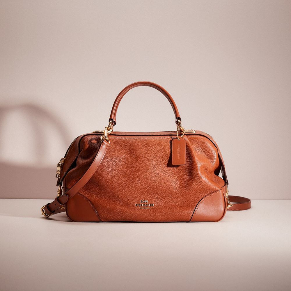 Coach Restored Lane Satchel In Gold/1941 Saddle