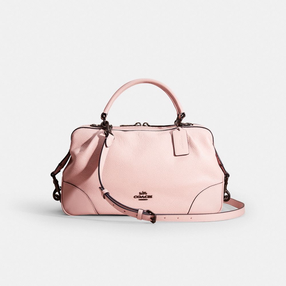 Coach Restored Lane Satchel In Pewter/blossom