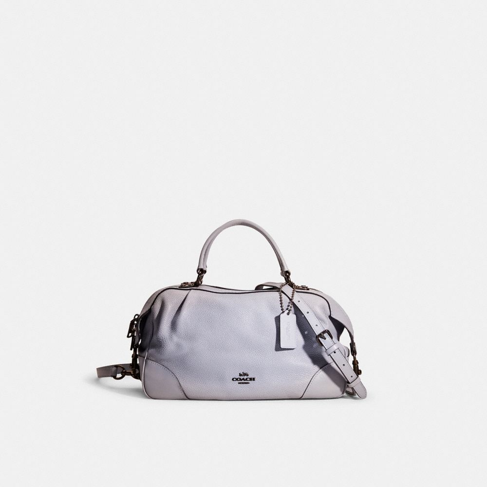Coach Restored Lane Satchel In Pewter/mist