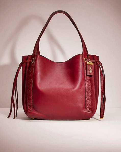 COACH®,RESTORED HARMONY HOBO,Glovetanned Leather,Large,Brass/Deep Red,Front View