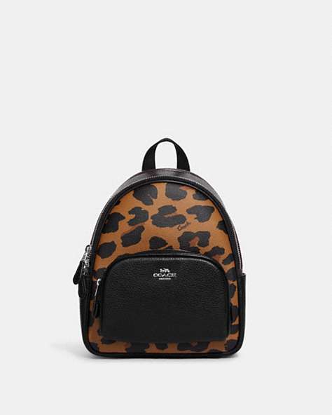 Mini Court Backpack In Signature Canvas With Leopard Print