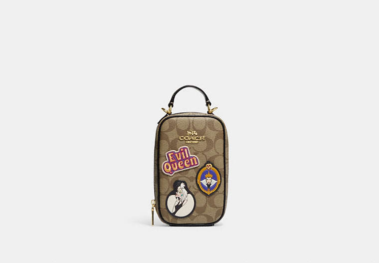 Disney X Coach Eva Phone Crossbody In Signature Canvas With Patches