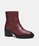 COACH®,CORINNA BOOTIE,Leather,Wine,Front View