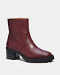 COACH®,CORINNA BOOTIE,Leather,Wine,Front View