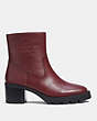 COACH®,CORINNA BOOTIE,Leather,Wine,Angle View