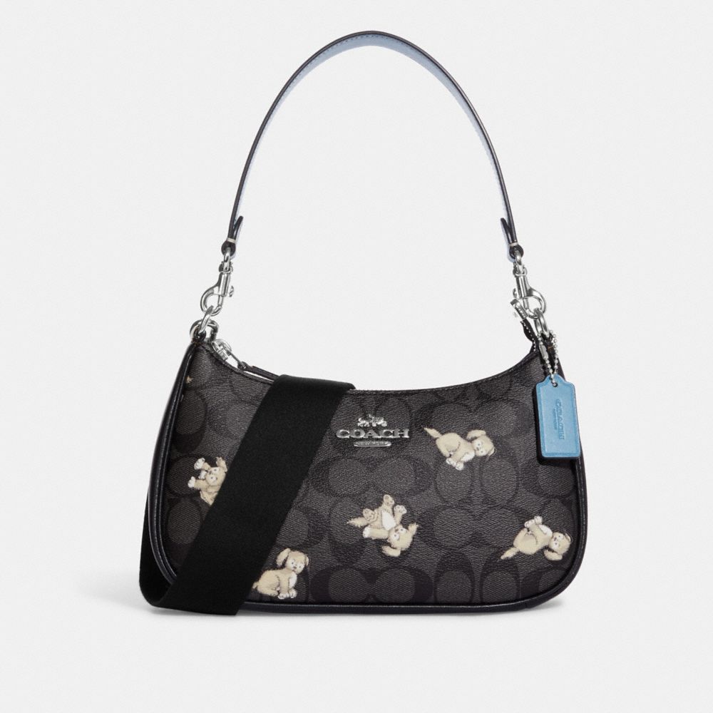 COACH® | Teri Shoulder Bag In Signature Canvas With Happy Dog Print