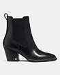 COACH®,PIERCE BOOTIE,Leather,Black,Angle View