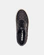 COACH®,SKATE LACE UP SNEAKER IN SIGNATURE JACQUARD,Leather,Black,Inside View,Top View