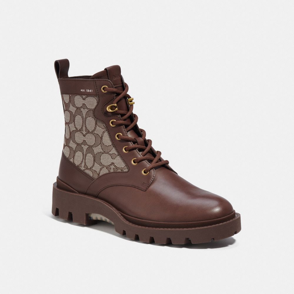 COACH®: Citysole Lace Up Boot In Signature Jacquard