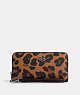 Long Zip Around Wallet With Leopard Print And Signature Canvas Interior