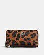 Long Zip Around Wallet With Leopard Print And Signature Canvas Interior