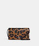 COACH®,ANNA FOLDOVER CLUTCH CROSSBODY WITH LEOPARD PRINT AND SIGNATURE CANVAS,Leather,Medium,Silver/Light Saddle Multi,Front View