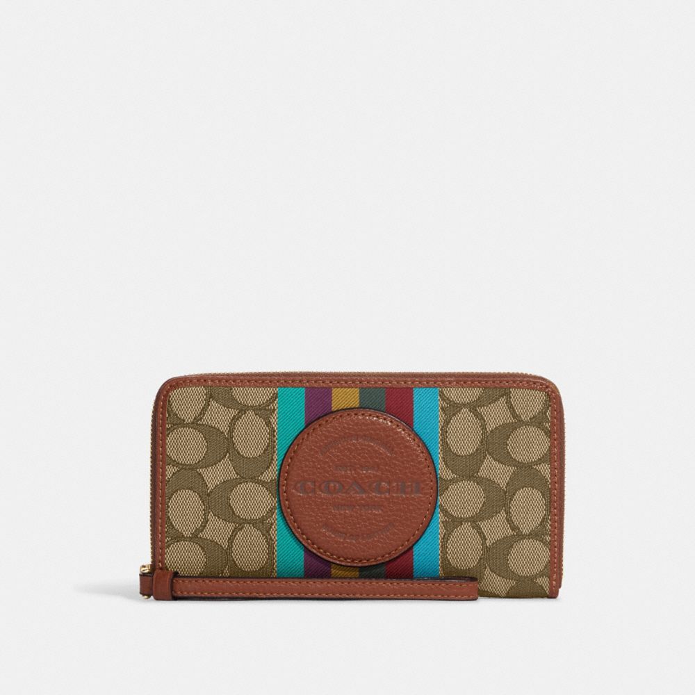 COACH® Dempsey Large Phone Wallet In Signature Jacquard With Stripe
