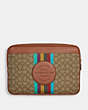 Laptop Sleeve In Signature Jacquard With Stripe And Coach Patch
