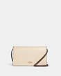 COACH®,ANNA FOLDOVER CLUTCH CROSSBODY IN COLORBLOCK,Refined Pebble Leather,Medium,Im/Ivory/Light Saddle Multi,Front View