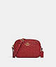 COACH®,MINI JAMIE CAMERA BAG IN SIGNATURE LEATHER,Smooth Calf Leather,Small,Gold/1941 Red,Front View