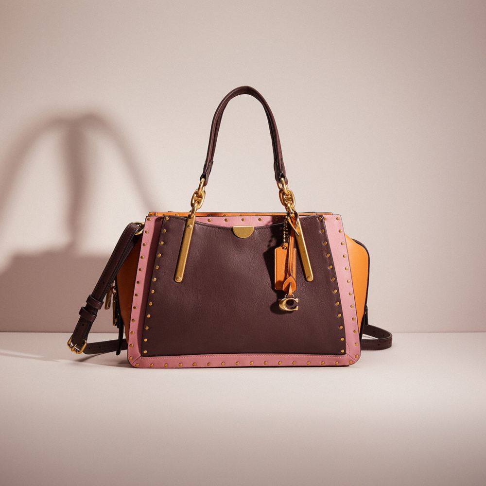 Coach Restored Dreamer With Rivets In Brass/oxblood Multi