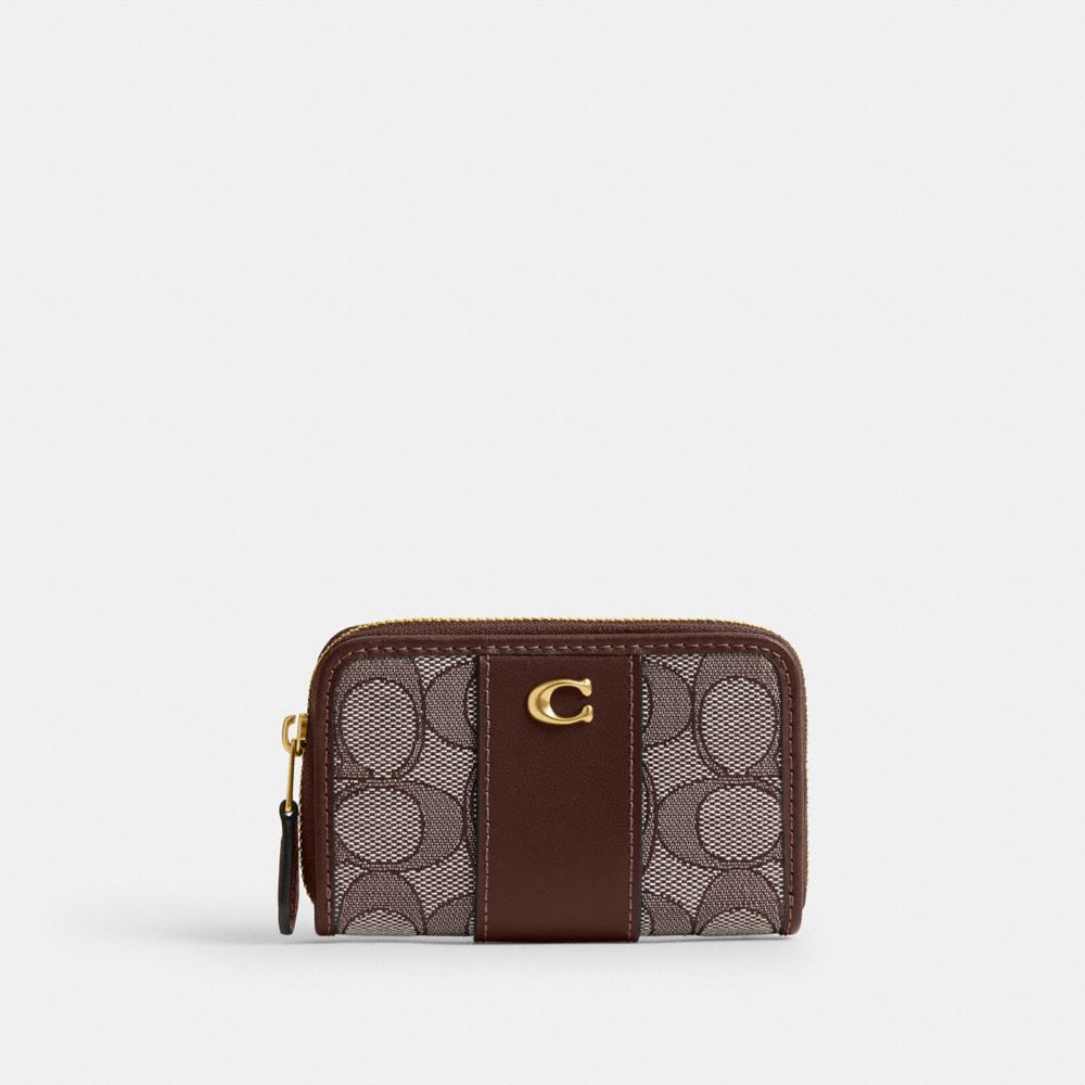 Essential Small Zip Around Card Case In Signature Jacquard, ProductTile