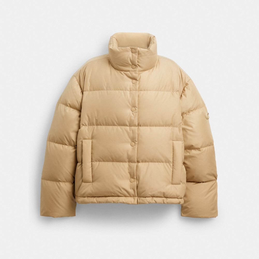 COACH®,Short Puffer Jacket,,Front View