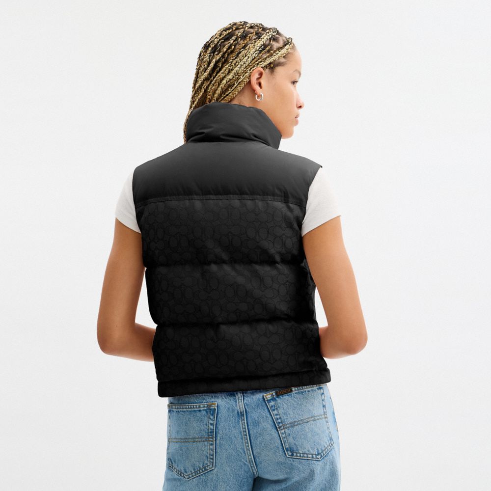 COACH®,Signature Down Vest,,Scale View