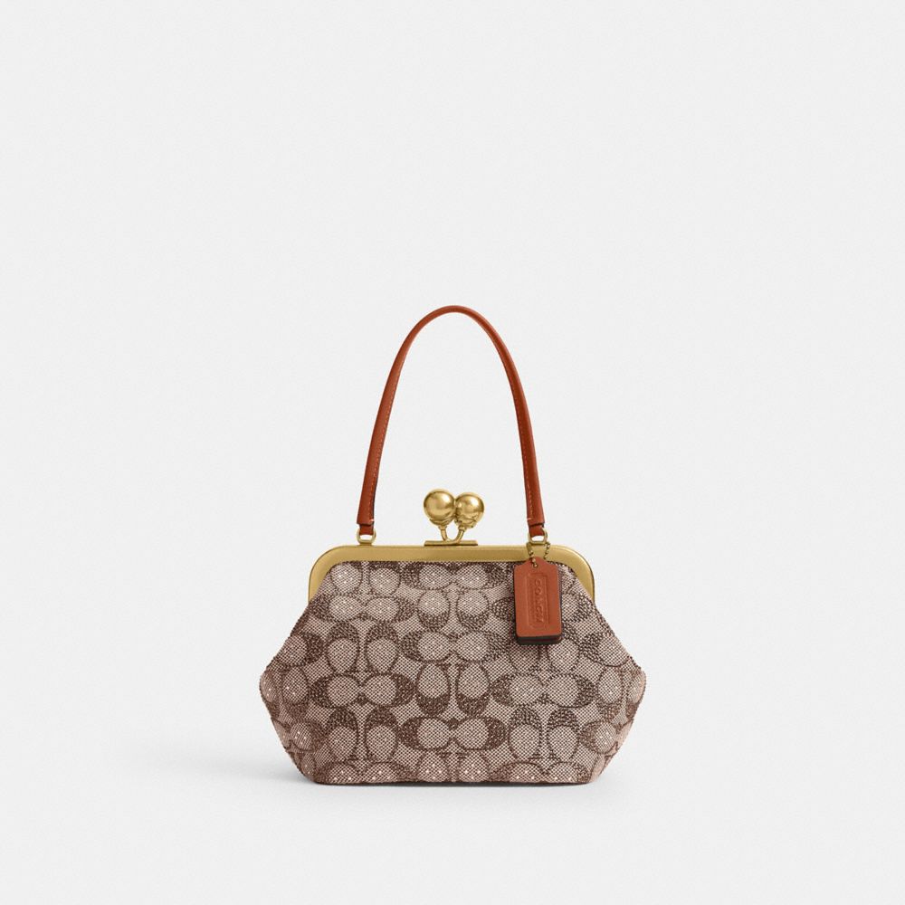 Kisslock Frame Bag 16 In Crystal Signature Jacquard | COACH®