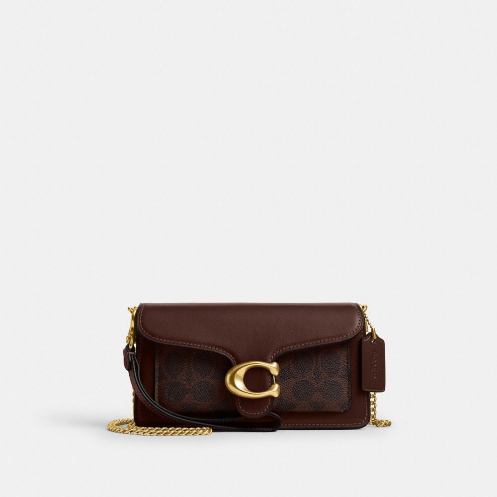 COACH®,Tabby Chain Crossbody Bag 19 In Signature Canvas,,Front View