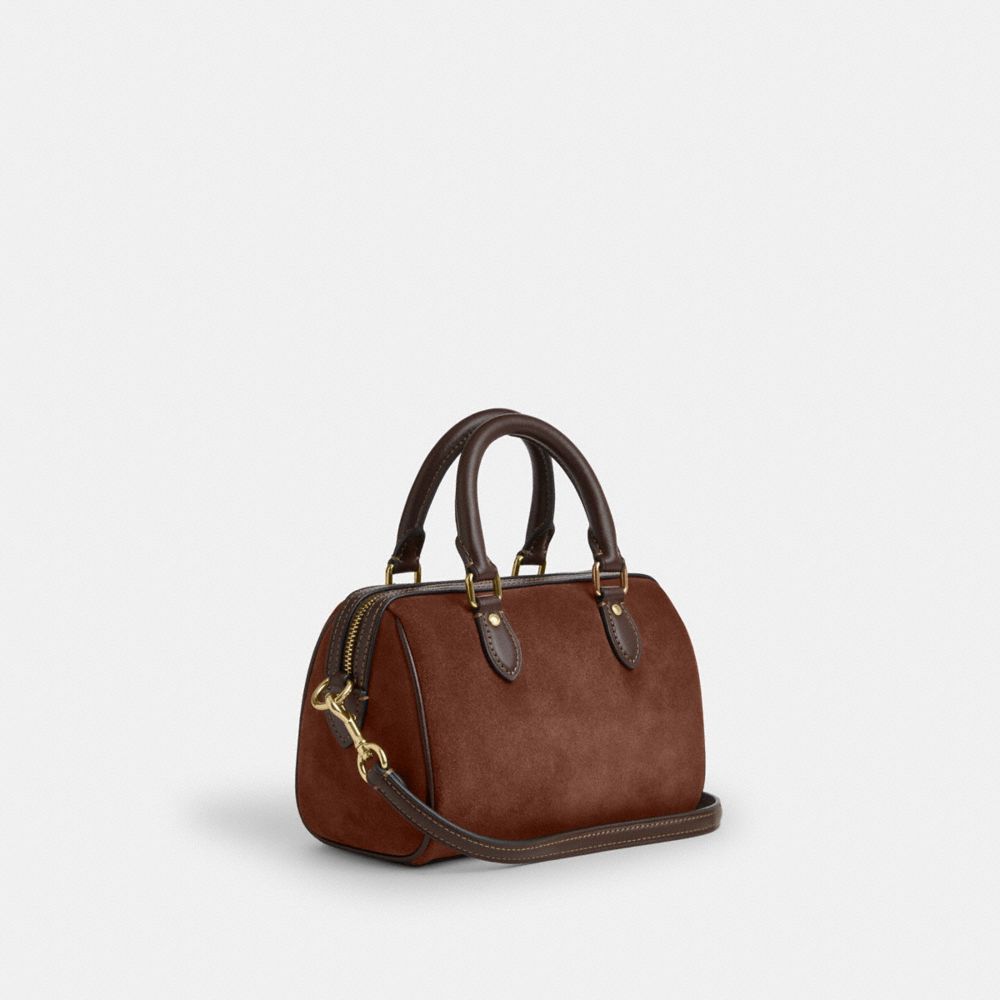 COACH®,Mini Rowan Crossbody Bag,Brown,Angle View